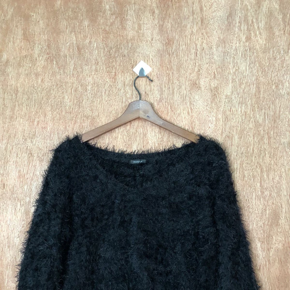 Homespun Knitwear × Japanese Brand Newlyme black Shag Shaggy Fur Mohair Knitwear #6447 Size L / US 10 / IT 46 - 2 Thumbnail