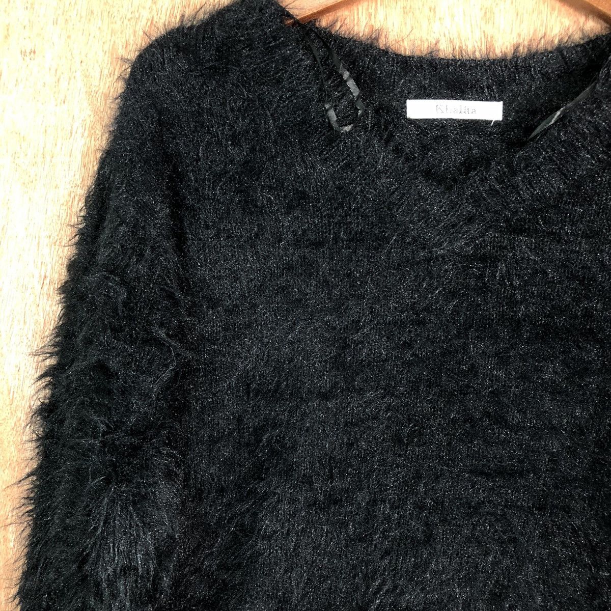 Hypebeast Khalita Black Shag Shaggy soft Fur Mohair Knitwear #6505 Size M / US 6-8 / IT 42-44 - 6 Thumbnail