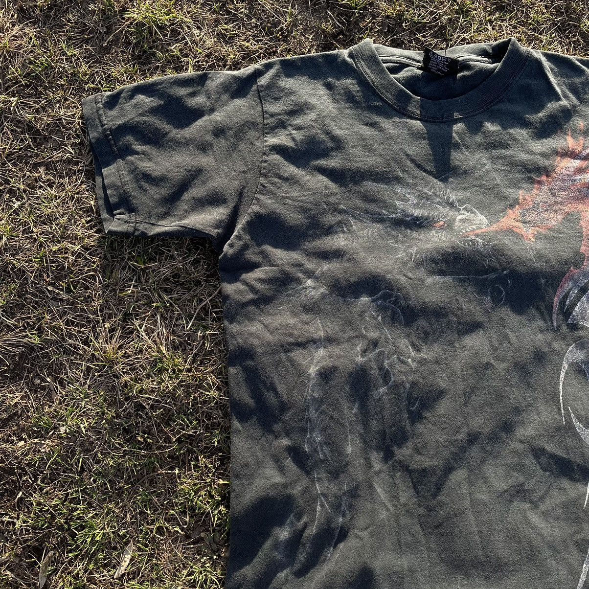 Vintage Vintage 90s Sun Faded Graphic Tee Grunge Thrashed Black L Size US L / EU 52-54 / 3 - 5 Thumbnail
