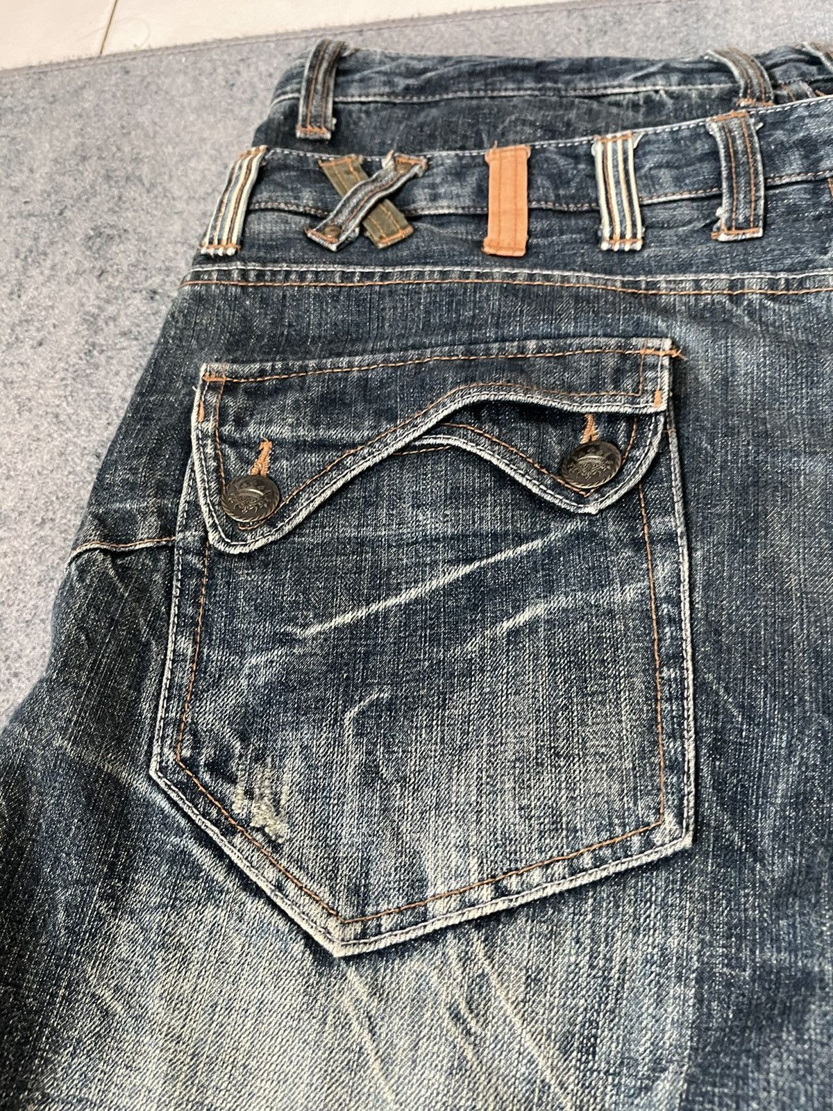 Japanese Brand Japanese Distressed Double Waist Acid Punk Bondage Pants Size US 37 - 13 Thumbnail