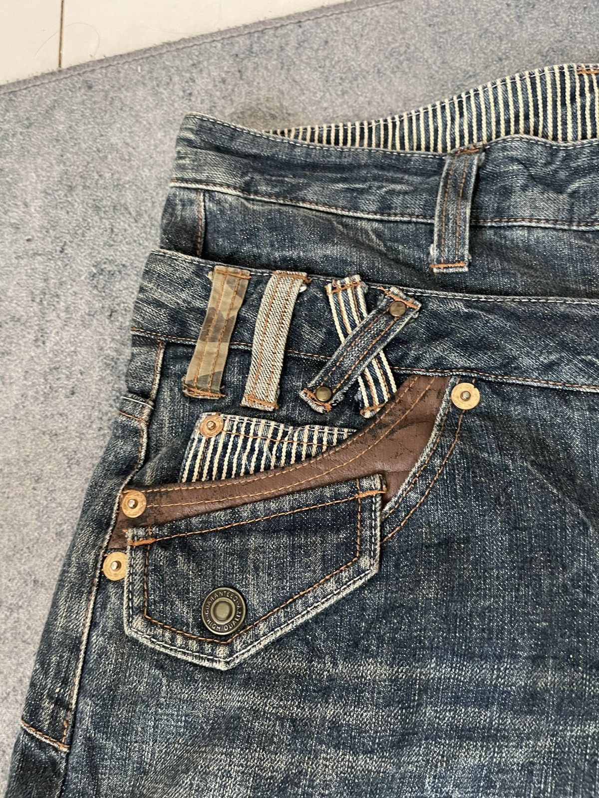 Japanese Brand Japanese Distressed Double Waist Acid Punk Bondage Pants Size US 37 - 4 Thumbnail