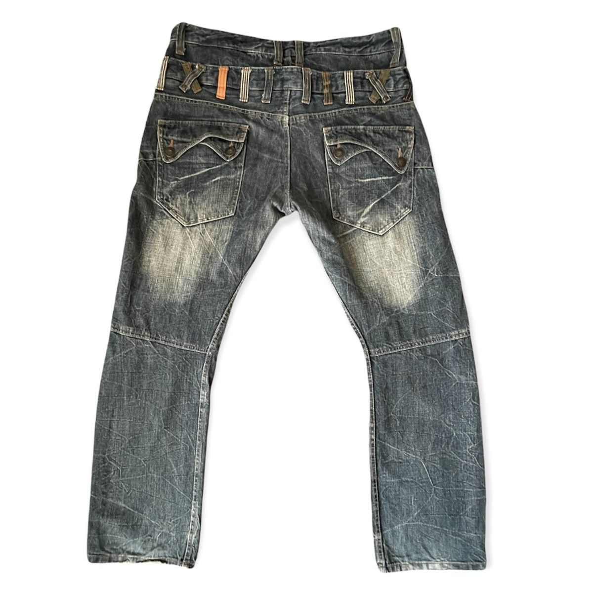 Japanese Brand Japanese Distressed Double Waist Acid Punk Bondage Pants Size US 37 - 2 Thumbnail