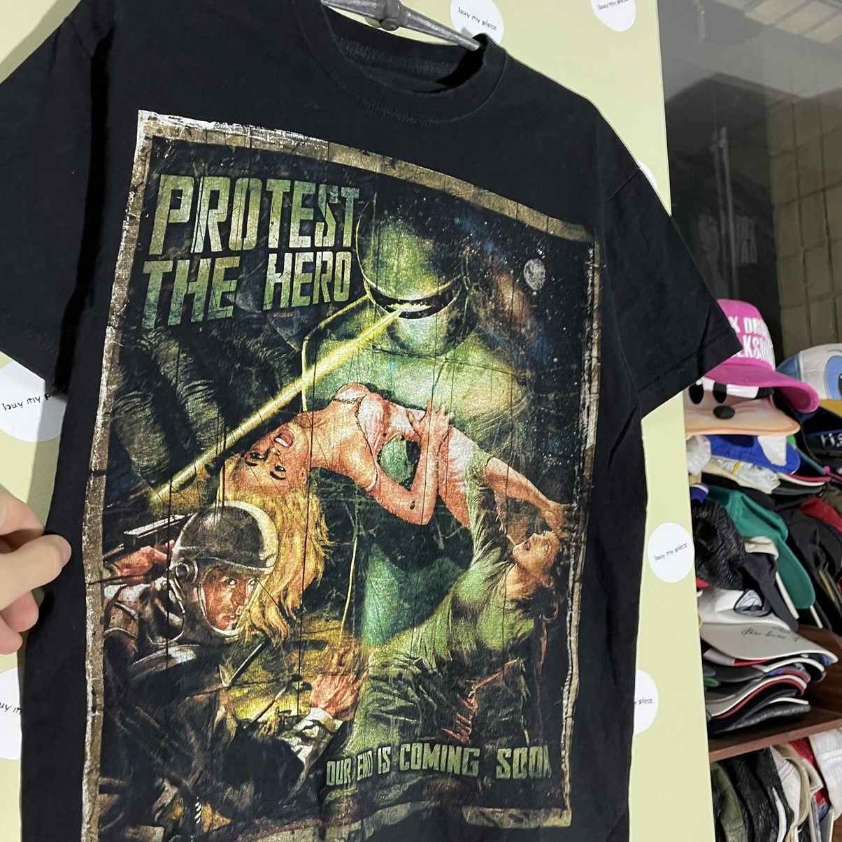 Vintage Vintage 90s Thrashed Graphic Tee Horror Occult Dark Slim M Size US M / EU 48-50 / 2 - 5 Thumbnail