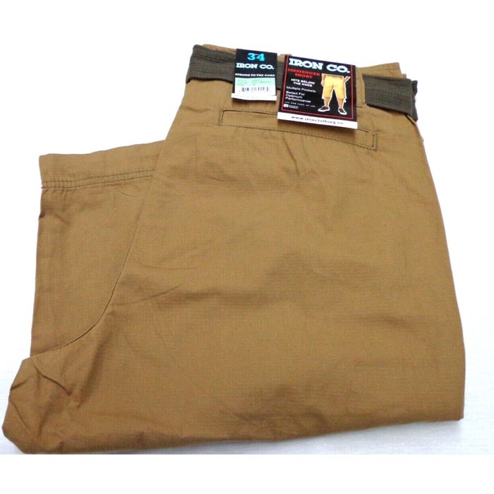 Vintage IRON CO. 'Messenger' Cargo Belted Shorts Vintage Tobacco Brown