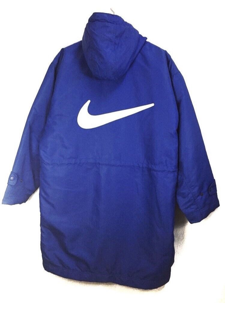 Nike × Vintage Vtg Big Swoosh Sherpa Lining Oversized Hoodie Jacket Size US M / EU 48-50 / 2 - 8 Thumbnail