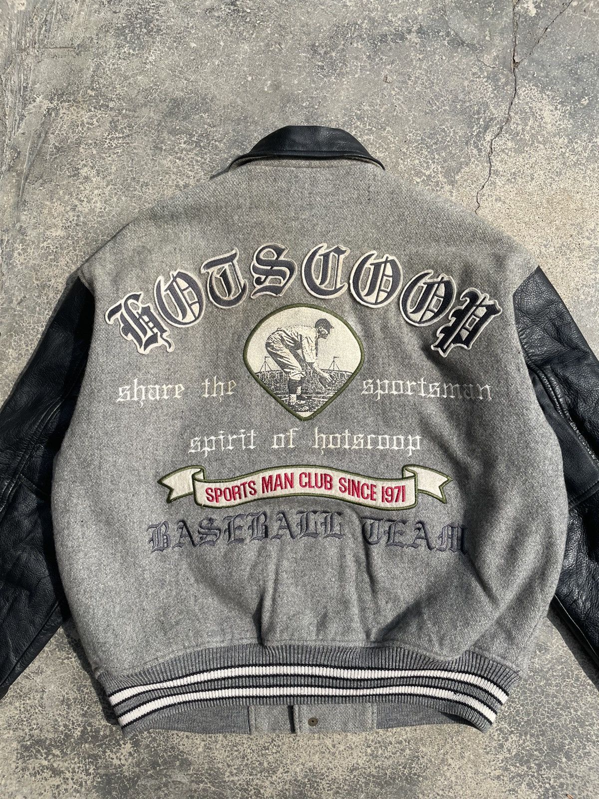 MLB VINTAGE HOT SCOOP BASEBALL TEAM VARSITY LEATHER JACKET Size US L / EU 52-54 / 3 - 4 Thumbnail