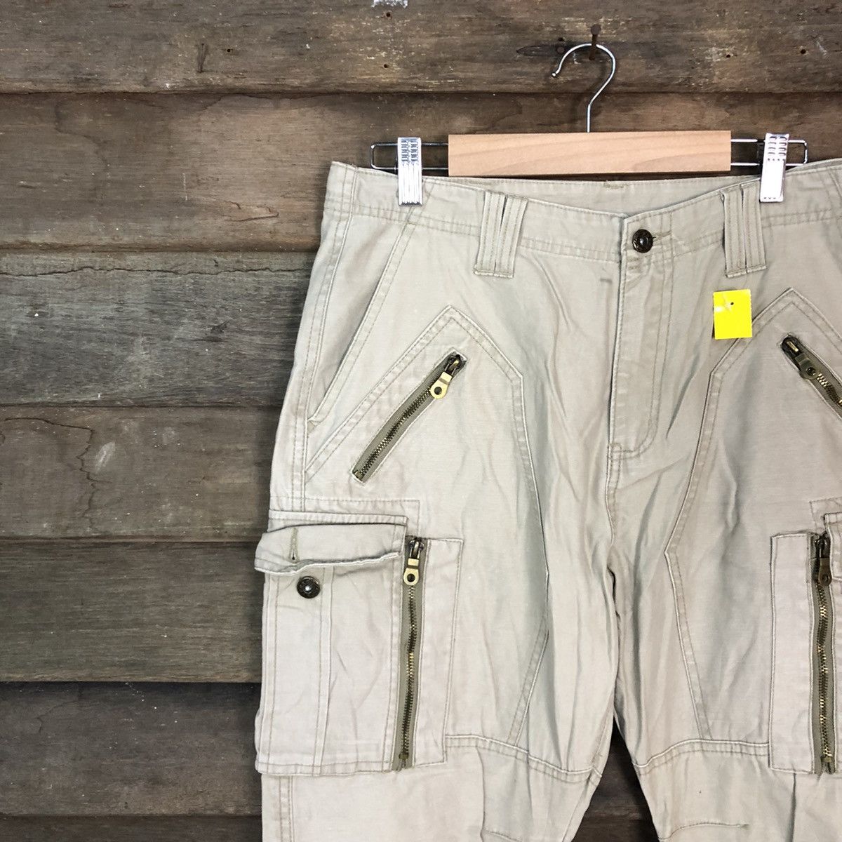 Japanese Brand Six-Star Cream Multipocket Cargo Pants #3002 Size US 32 / EU 48 - 6 Thumbnail
