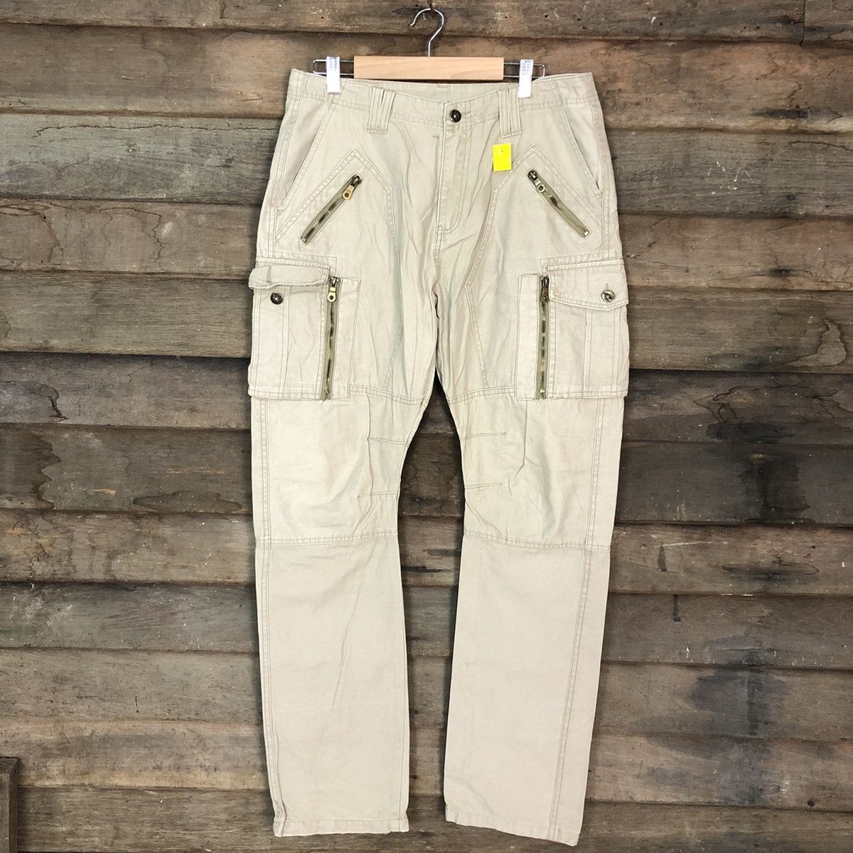 Japanese Brand Six-Star Cream Multipocket Cargo Pants #3002 Size US 32 / EU 48 - 1 Thumbnail