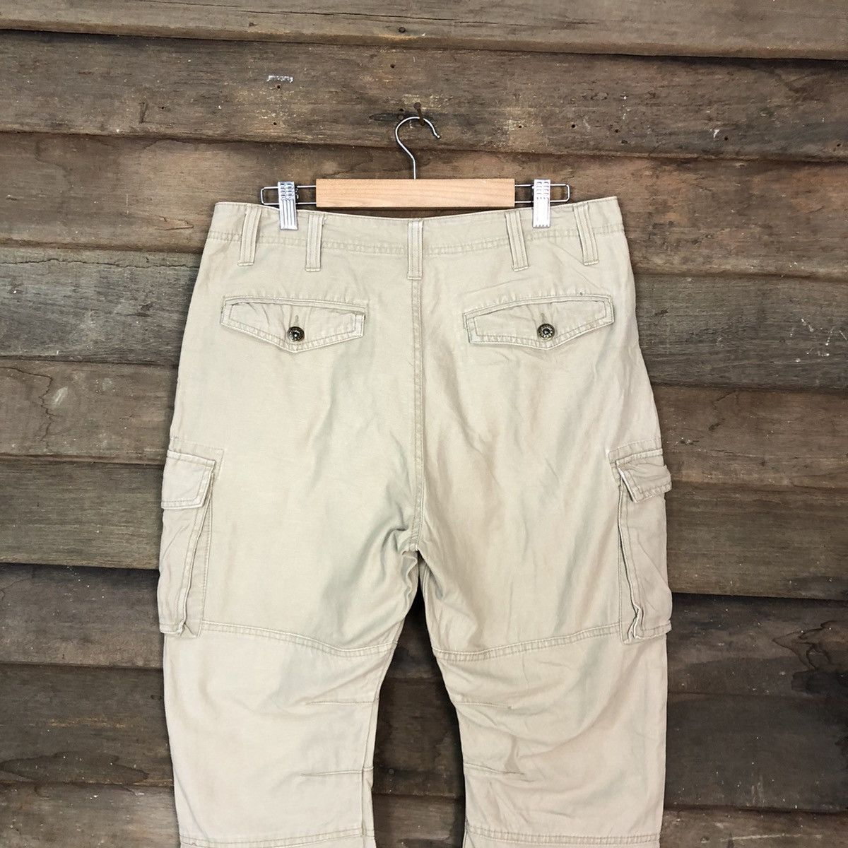 Japanese Brand Six-Star Cream Multipocket Cargo Pants #3002 Size US 32 / EU 48 - 10 Thumbnail