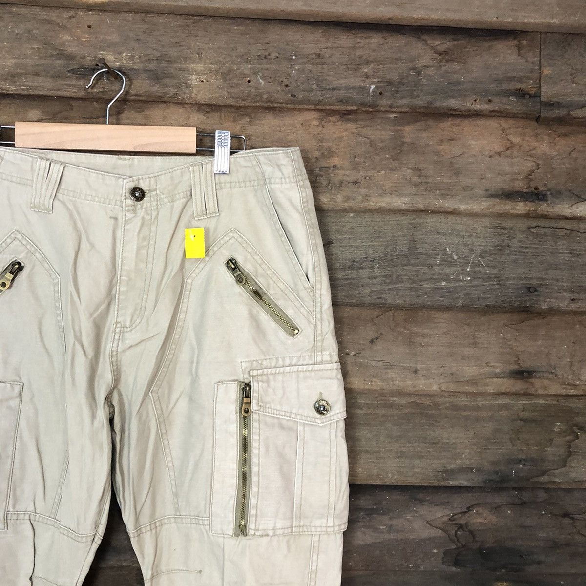 Japanese Brand Six-Star Cream Multipocket Cargo Pants #3002 Size US 32 / EU 48 - 5 Thumbnail