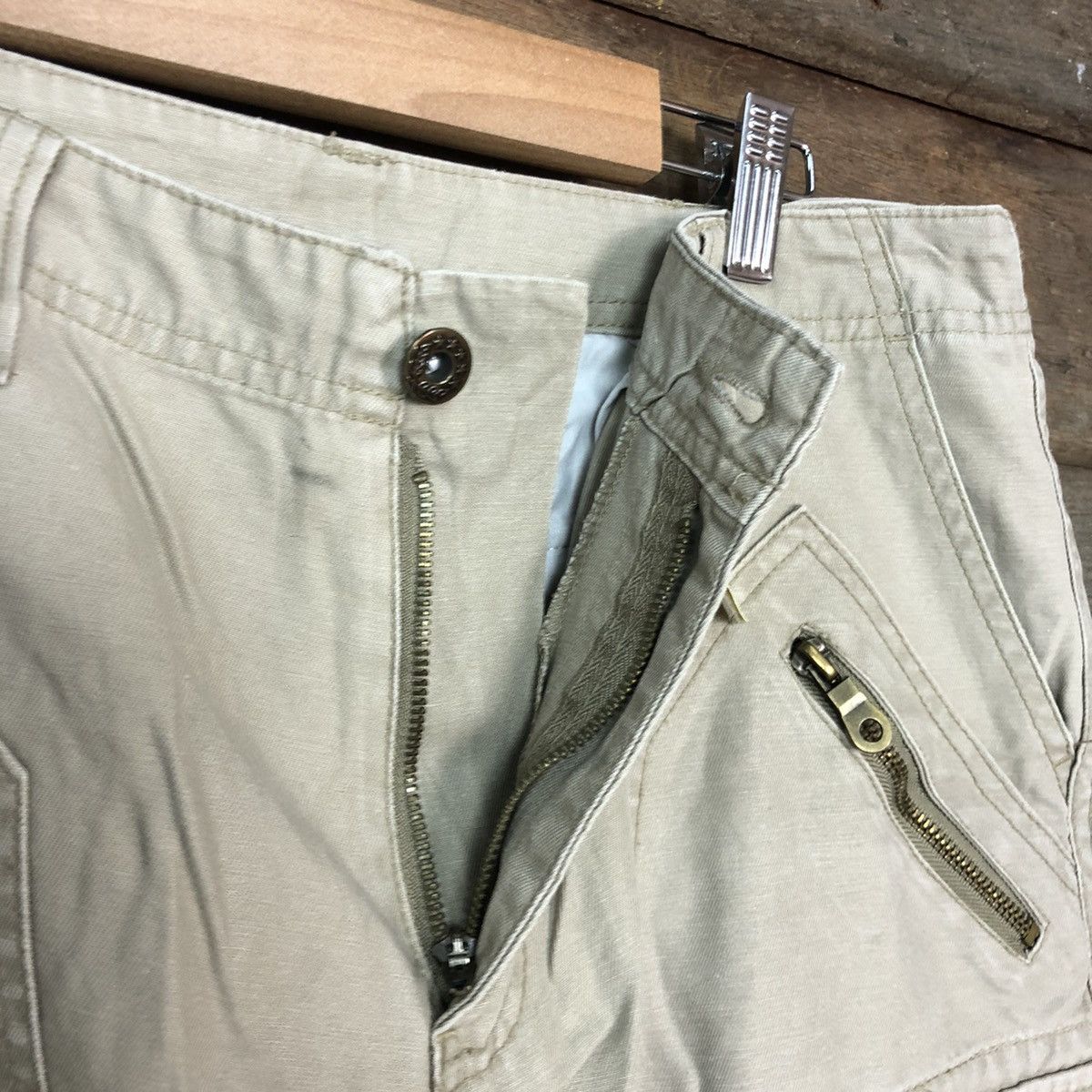 Japanese Brand Six-Star Cream Multipocket Cargo Pants #3002 Size US 32 / EU 48 - 8 Thumbnail