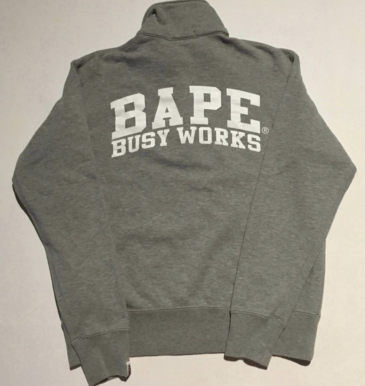 Image of Bape Rugby Crewneck Sweatshirt in Grey, Men's (Size Small)