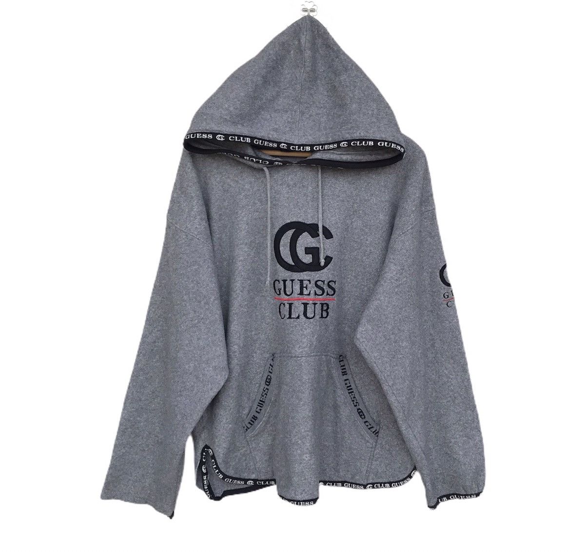 Guess × Vintage Rare Vintage 90s Guess club big logo fleece hoodie hiphop Size US L / EU 52-54 / 3 - 10 Thumbnail