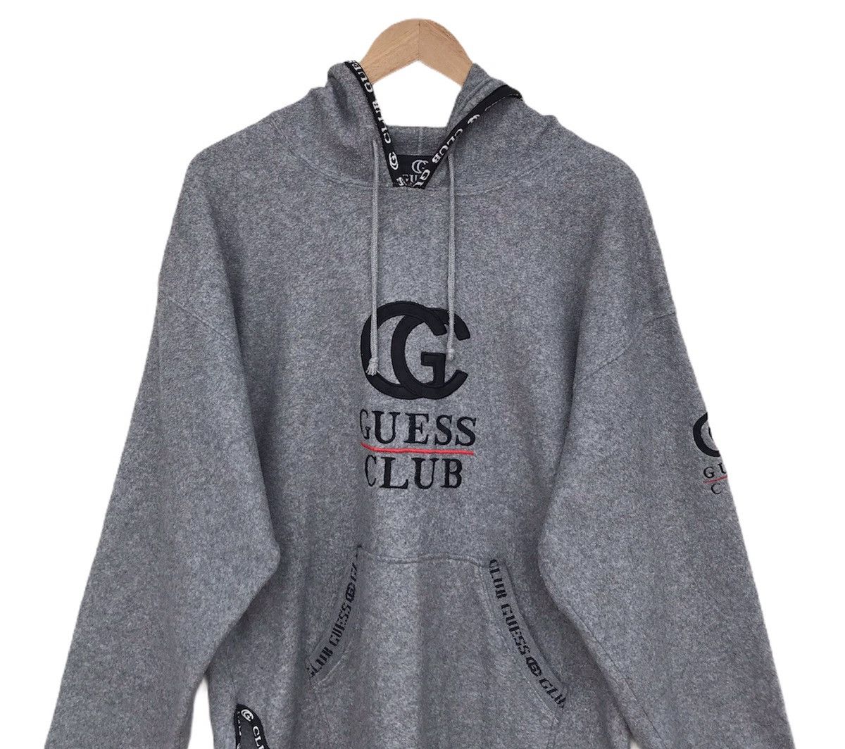 Guess × Vintage Rare Vintage 90s Guess club big logo fleece hoodie hiphop Size US L / EU 52-54 / 3 - 2 Thumbnail