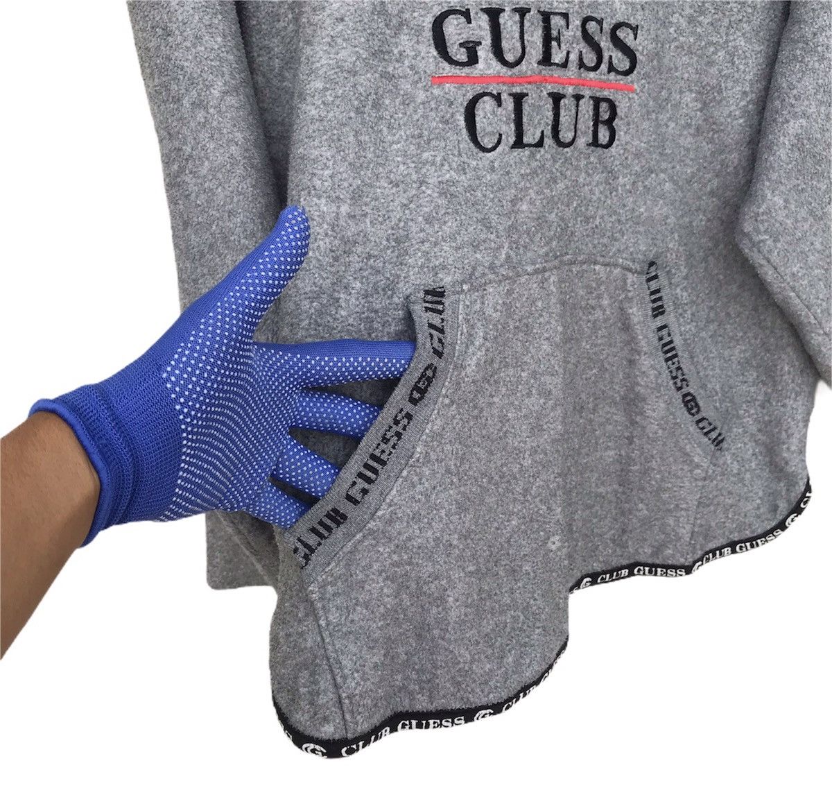 Guess × Vintage Rare Vintage 90s Guess club big logo fleece hoodie hiphop Size US L / EU 52-54 / 3 - 7 Thumbnail