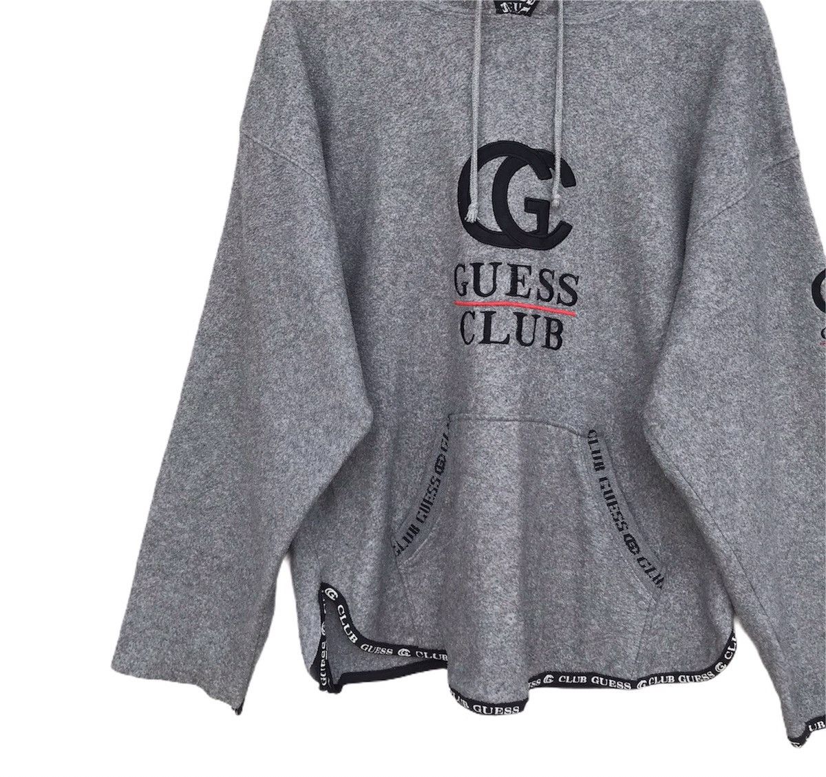 Guess × Vintage Rare Vintage 90s Guess club big logo fleece hoodie hiphop Size US L / EU 52-54 / 3 - 3 Thumbnail