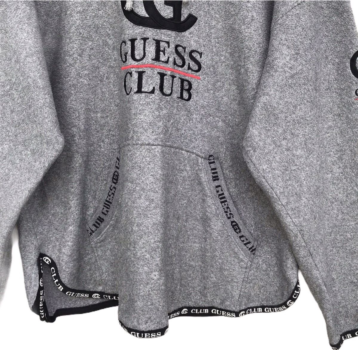 Guess × Vintage Rare Vintage 90s Guess club big logo fleece hoodie hiphop Size US L / EU 52-54 / 3 - 5 Thumbnail