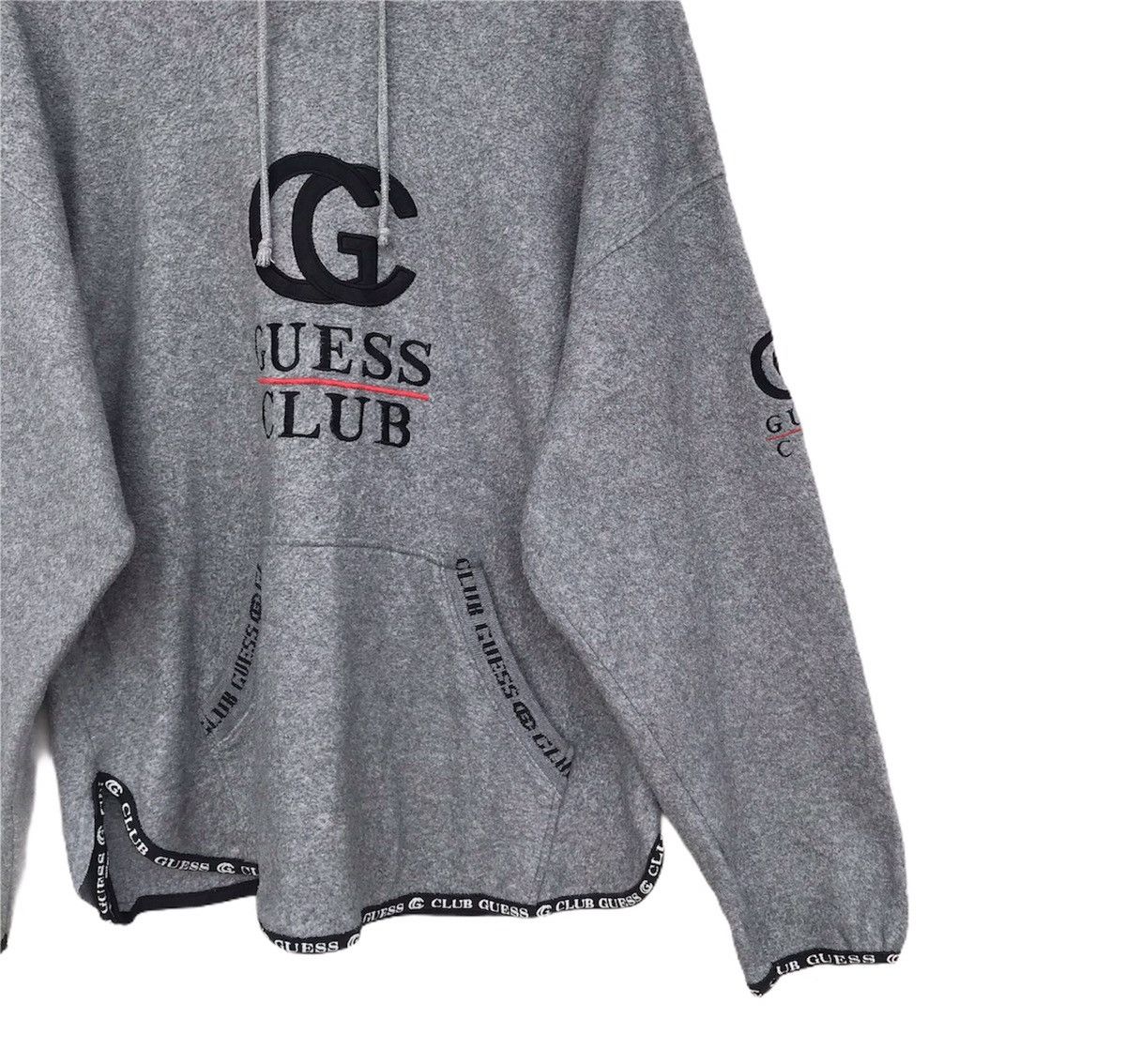Guess × Vintage Rare Vintage 90s Guess club big logo fleece hoodie hiphop Size US L / EU 52-54 / 3 - 4 Thumbnail