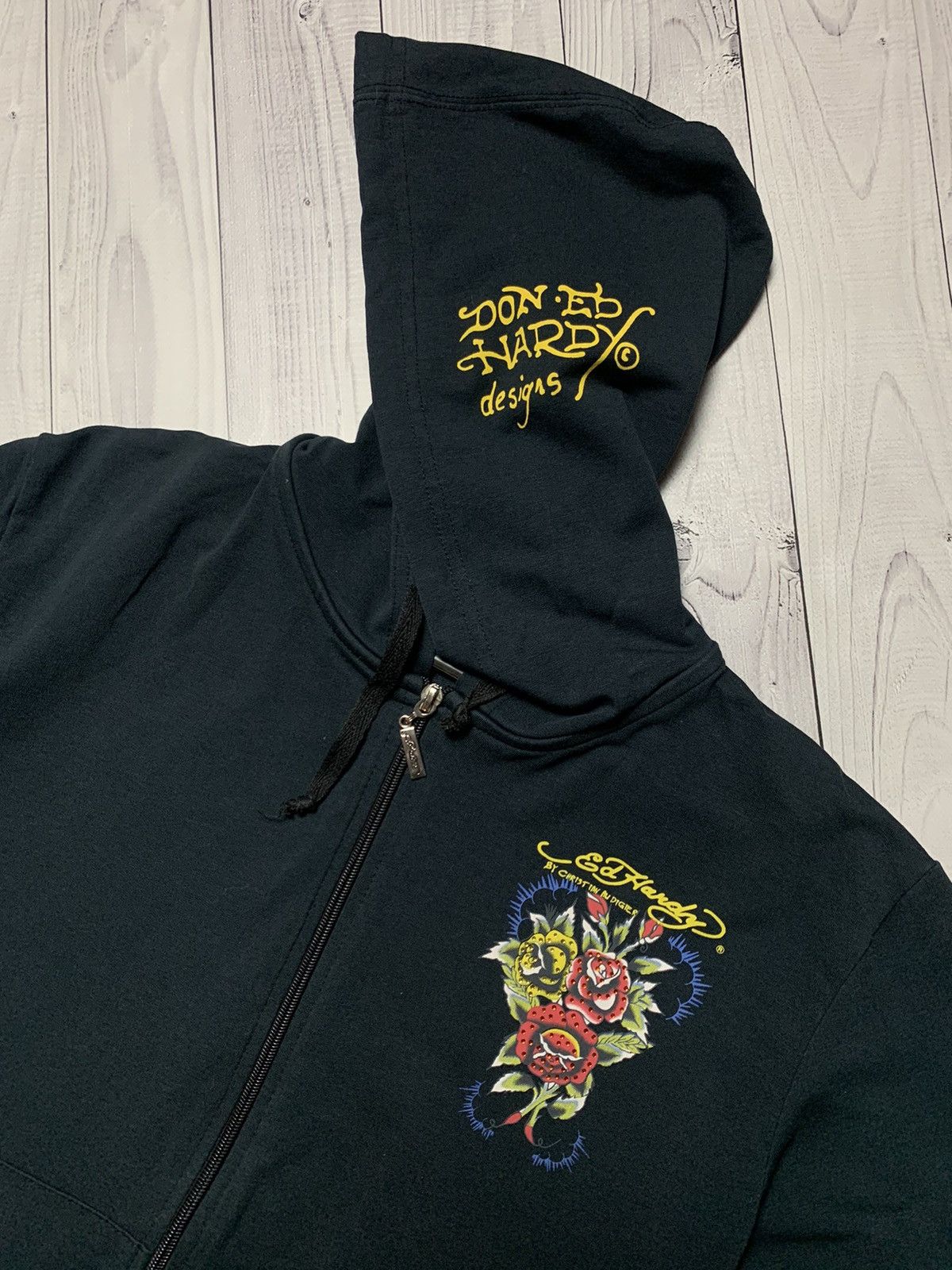 Ed Hardy × Vintage Vintage Ed Hardy Zip hoodie size S rare logo Size S / US 4 / IT 40 - 3 Thumbnail