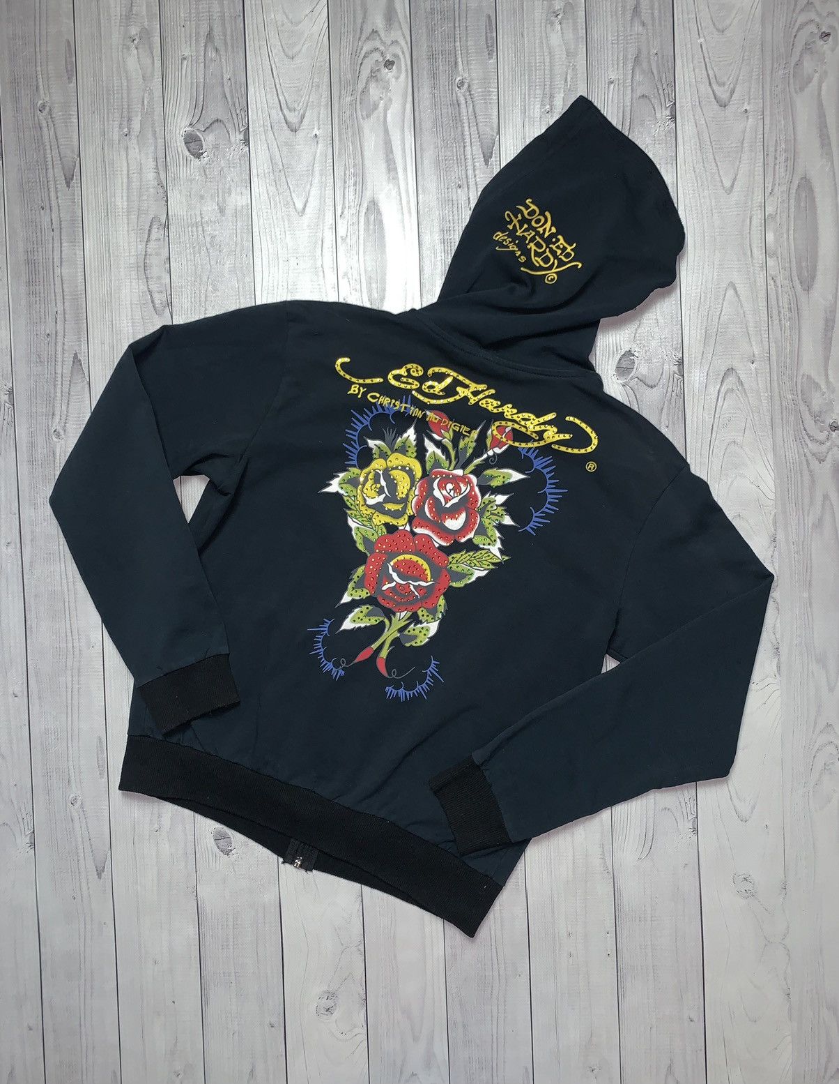 Ed Hardy × Vintage Vintage Ed Hardy Zip hoodie size S rare logo Size S / US 4 / IT 40 - 1 Thumbnail