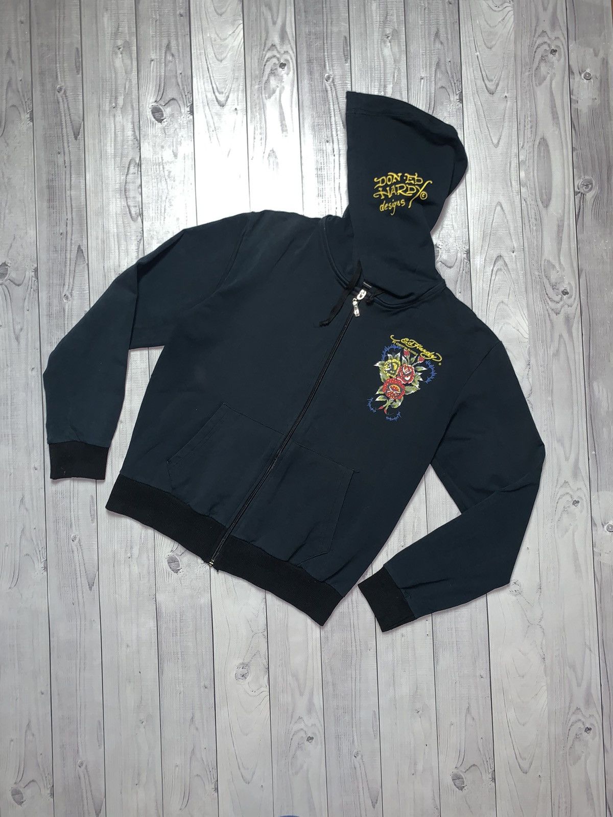 Ed Hardy × Vintage Vintage Ed Hardy Zip hoodie size S rare logo Size S / US 4 / IT 40 - 2 Thumbnail