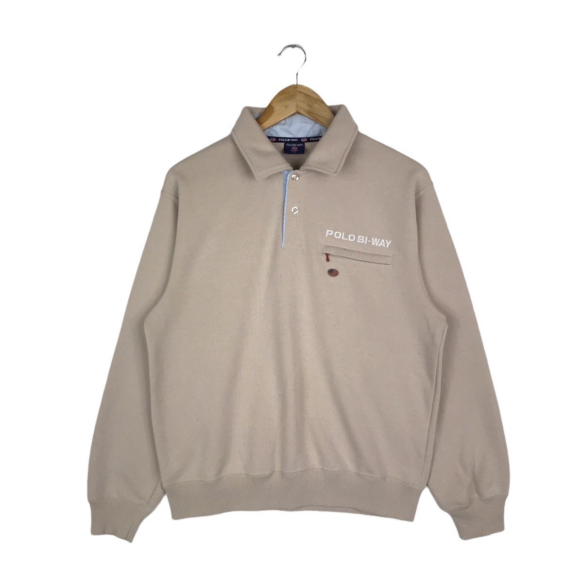Vintage Vintage 90s Polo Bi Way Sport Half Zipper Sweatshirt Size US L / EU 52-54 / 3 - 1 Thumbnail