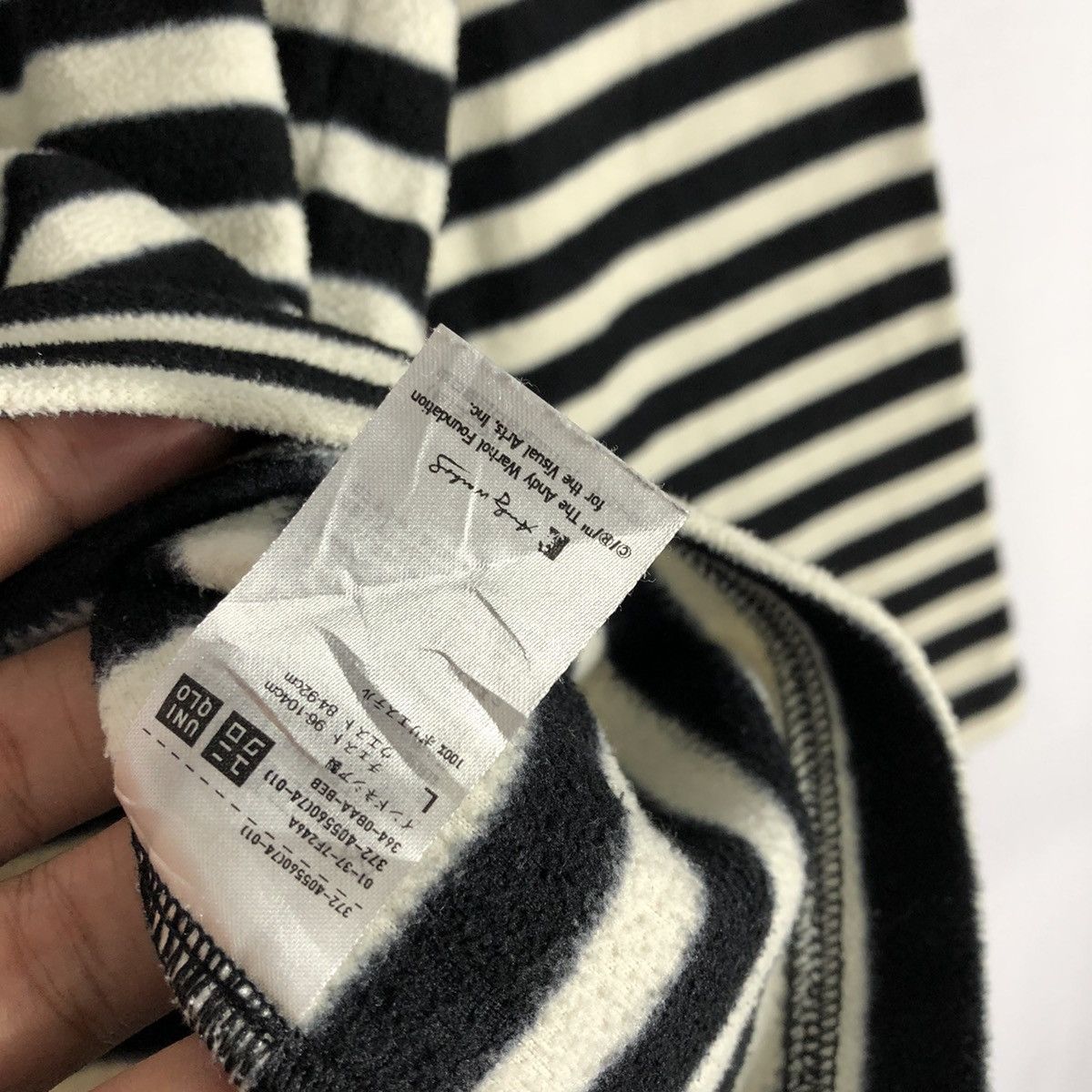 Andy Warhol × Japanese Brand × Vintage Vintage Andy Warhol Stripes Fleece Longsleeves Tee Size US M / EU 48-50 / 2 - 9 Thumbnail