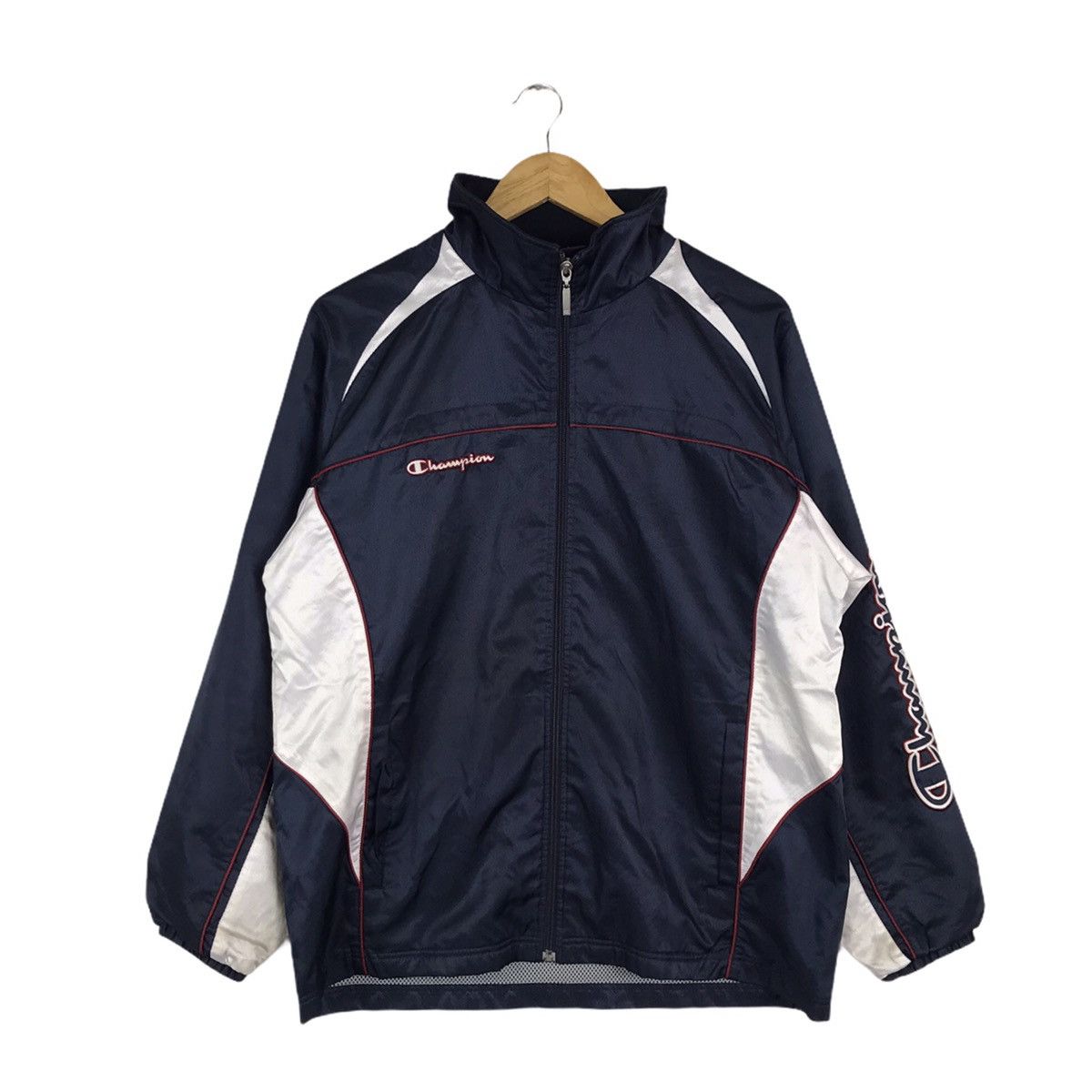 Champion Vintage 90s Champion Script Zipper Sweater Windbreaker Size US L / EU 52-54 / 3 - 2 Thumbnail