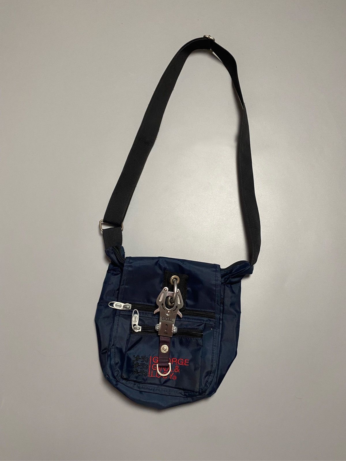 George Gina & Lucy Vintage Shoulder Messenger Bag Like Alyx in Navy Blue, Men's