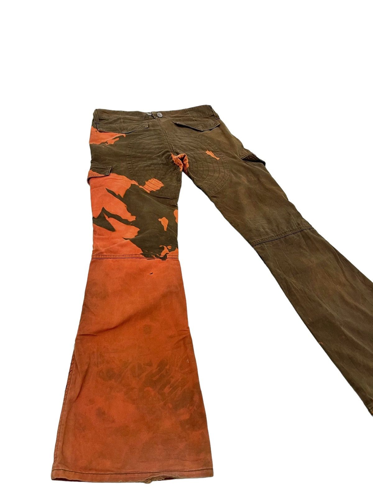 GOSTAR DE FUGA Flare Cargo Pant Fuga Unusual Bleach Boot Cut 3🟦7 Size US 32 / EU 48 - 1 Thumbnail