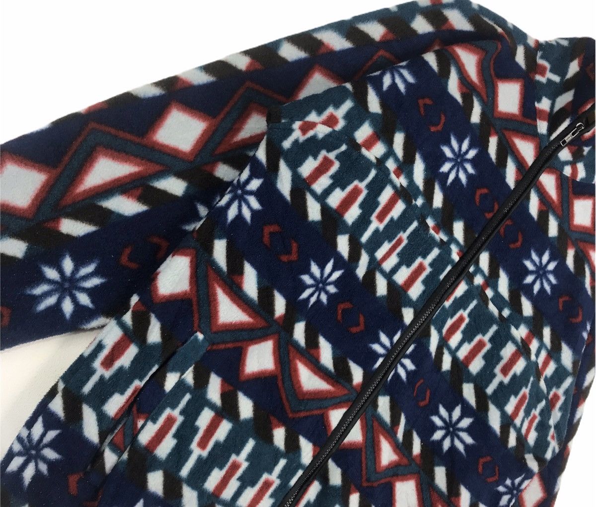 Vintage Vintage Patterned Art Abtract Geometric ZipUp Fleece Jacket Size US M / EU 48-50 / 2 - 3 Thumbnail