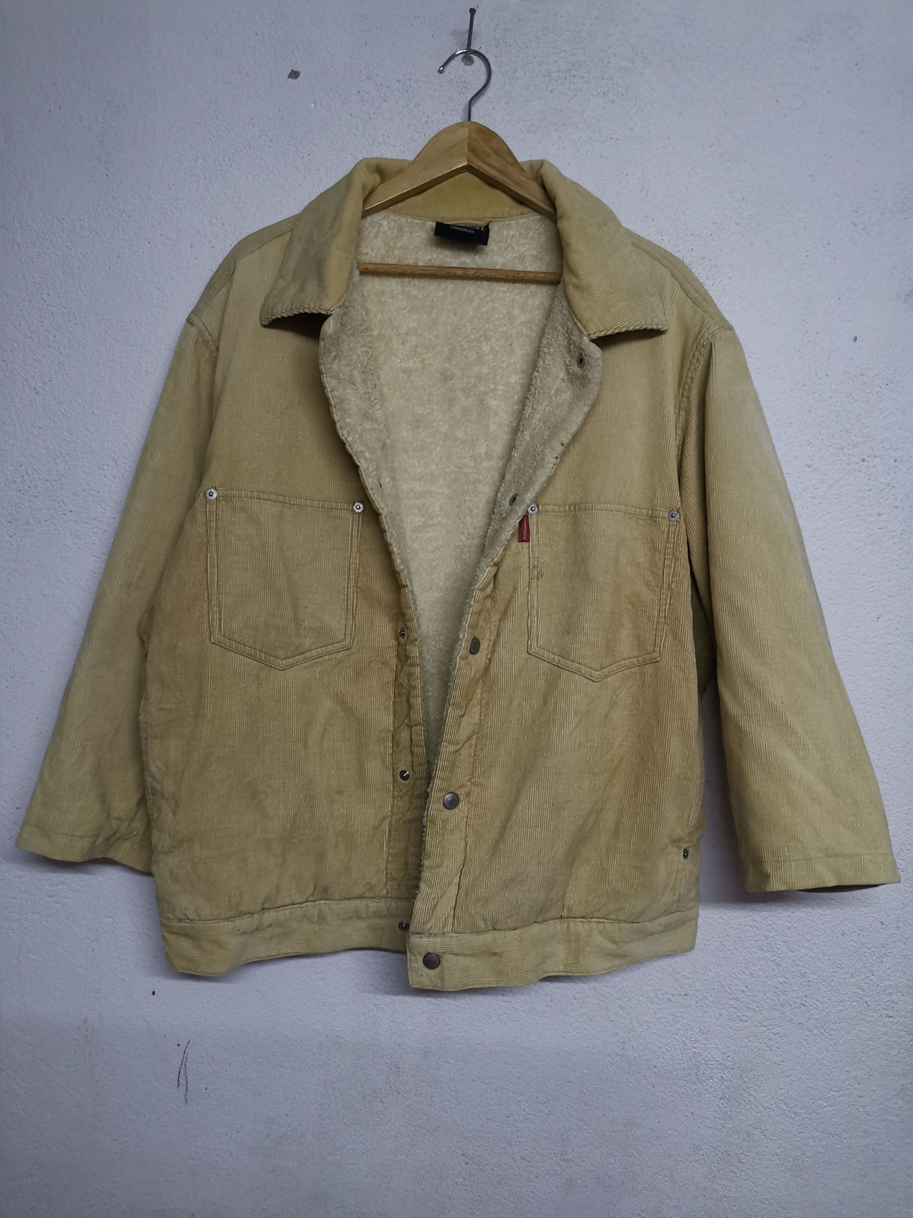 image of Designer Sherpa Manigance Corduroy Jacket in Brown, Men's (Size Large)