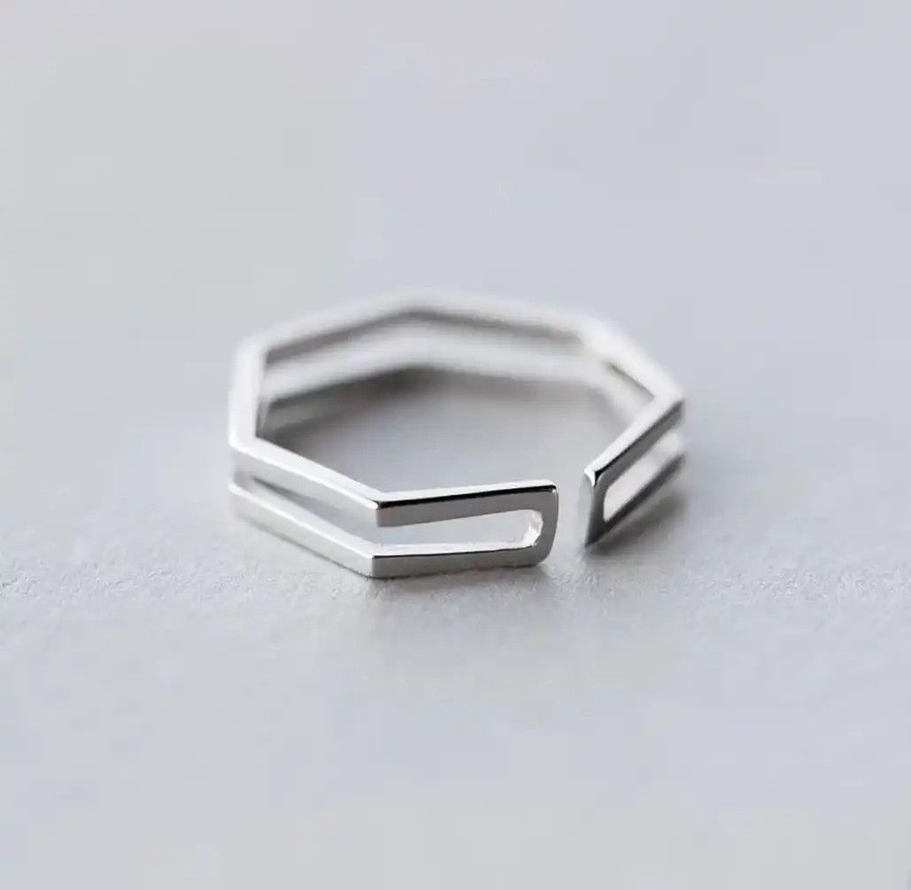 Handmade Angles Modern Punk Art Psychedelic Ring Size ONE SIZE - 3 Thumbnail