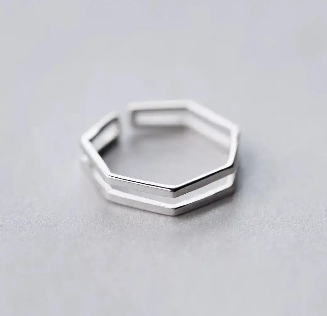 Handmade Angles Modern Punk Art Psychedelic Ring Size ONE SIZE - 1 Thumbnail