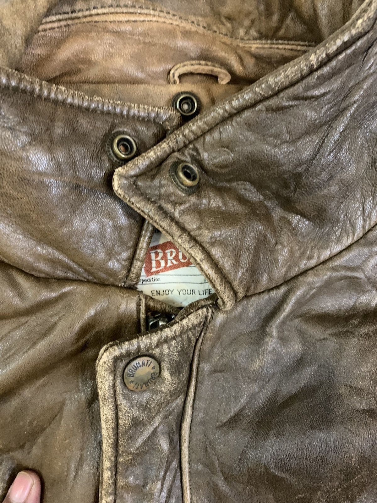 Vintage Vintage 90s Brunati Expedition Cafe Racer Leather Jacket Size US M / EU 48-50 / 2 - 5 Thumbnail