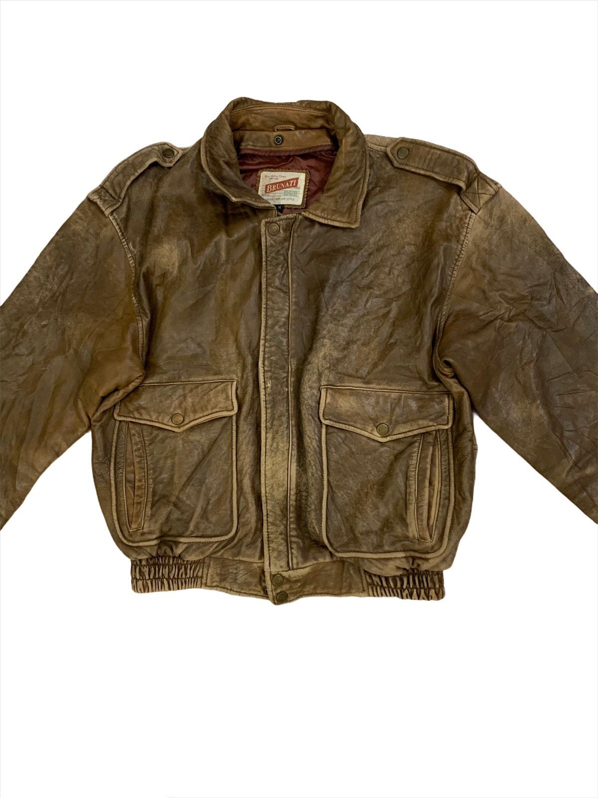 Vintage Vintage 90s Brunati Expedition Cafe Racer Leather Jacket Size US M / EU 48-50 / 2 - 3 Thumbnail