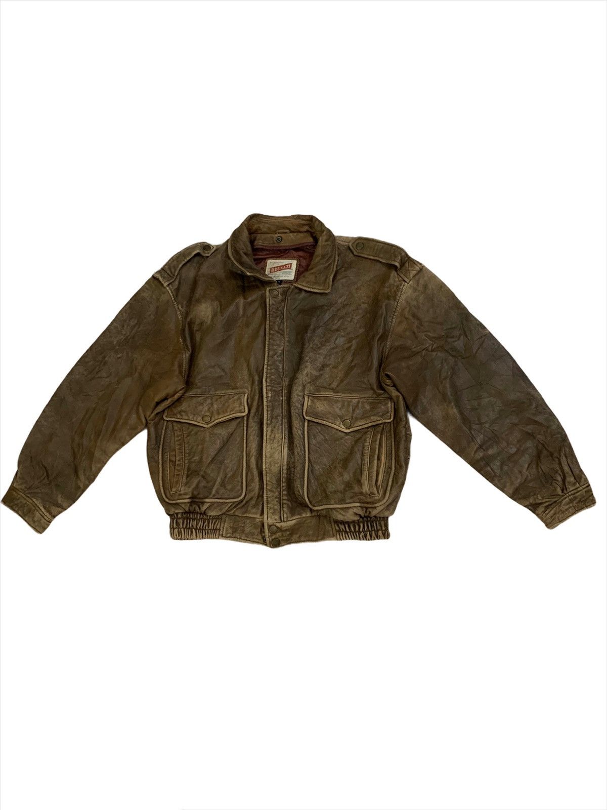 Vintage Vintage 90s Brunati Expedition Cafe Racer Leather Jacket Size US M / EU 48-50 / 2 - 1 Thumbnail
