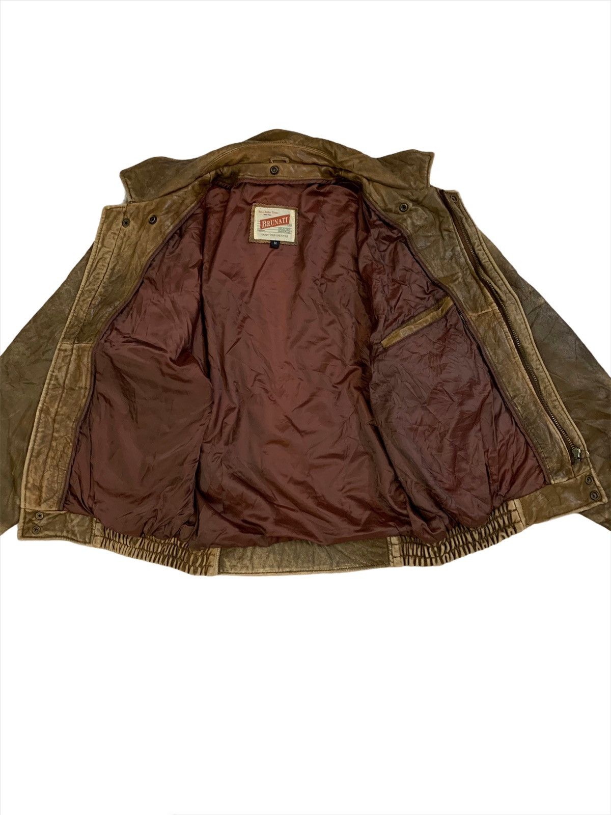Vintage Vintage 90s Brunati Expedition Cafe Racer Leather Jacket Size US M / EU 48-50 / 2 - 4 Thumbnail