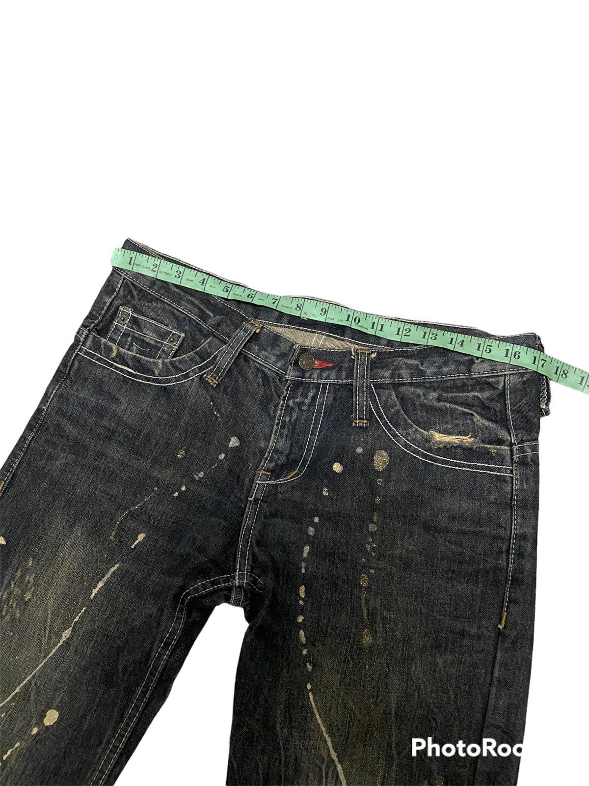 Vintage OFFER‼️Vintage K.u.i Distressed Denim Jeans Splatter Design Size US 34 / EU 50 - 5 Thumbnail