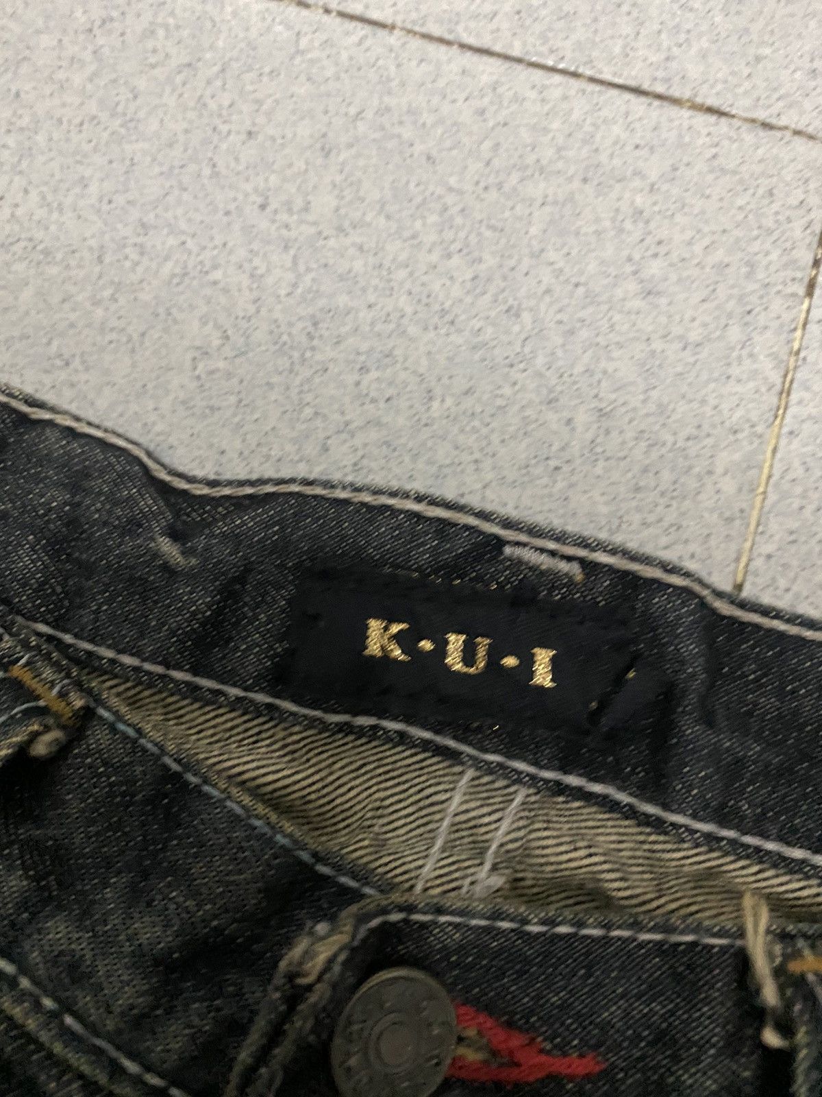 Vintage OFFER‼️Vintage K.u.i Distressed Denim Jeans Splatter Design Size US 34 / EU 50 - 3 Thumbnail