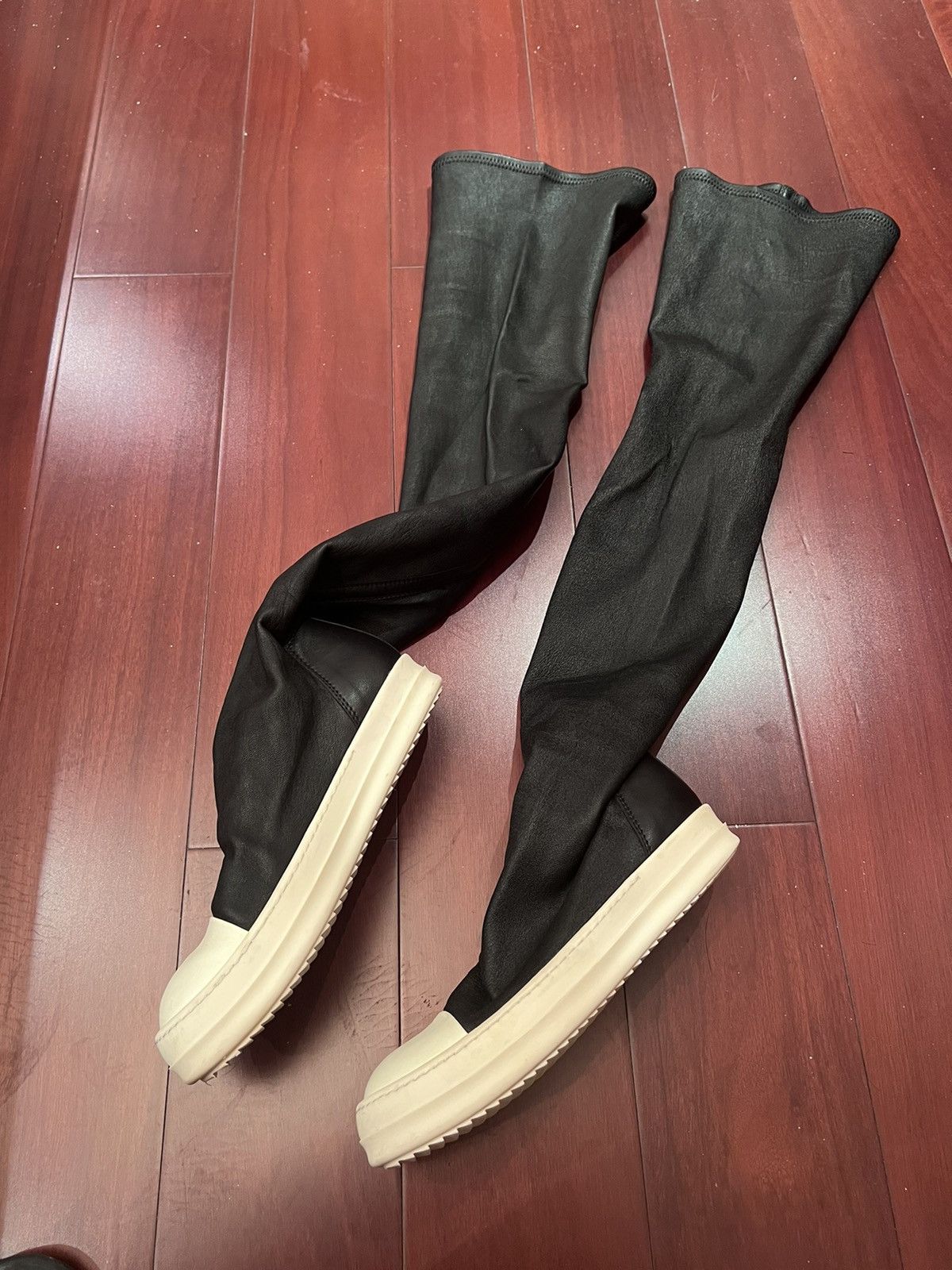 Rick Owens Rick owens mainline stretch boots in black/milk size36.5 Size US 5 / EU 37 - 2 Thumbnail