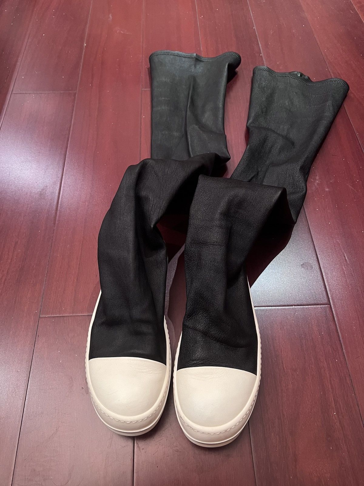 Rick Owens Rick owens mainline stretch boots in black/milk size36.5 Size US 5 / EU 37 - 4 Thumbnail