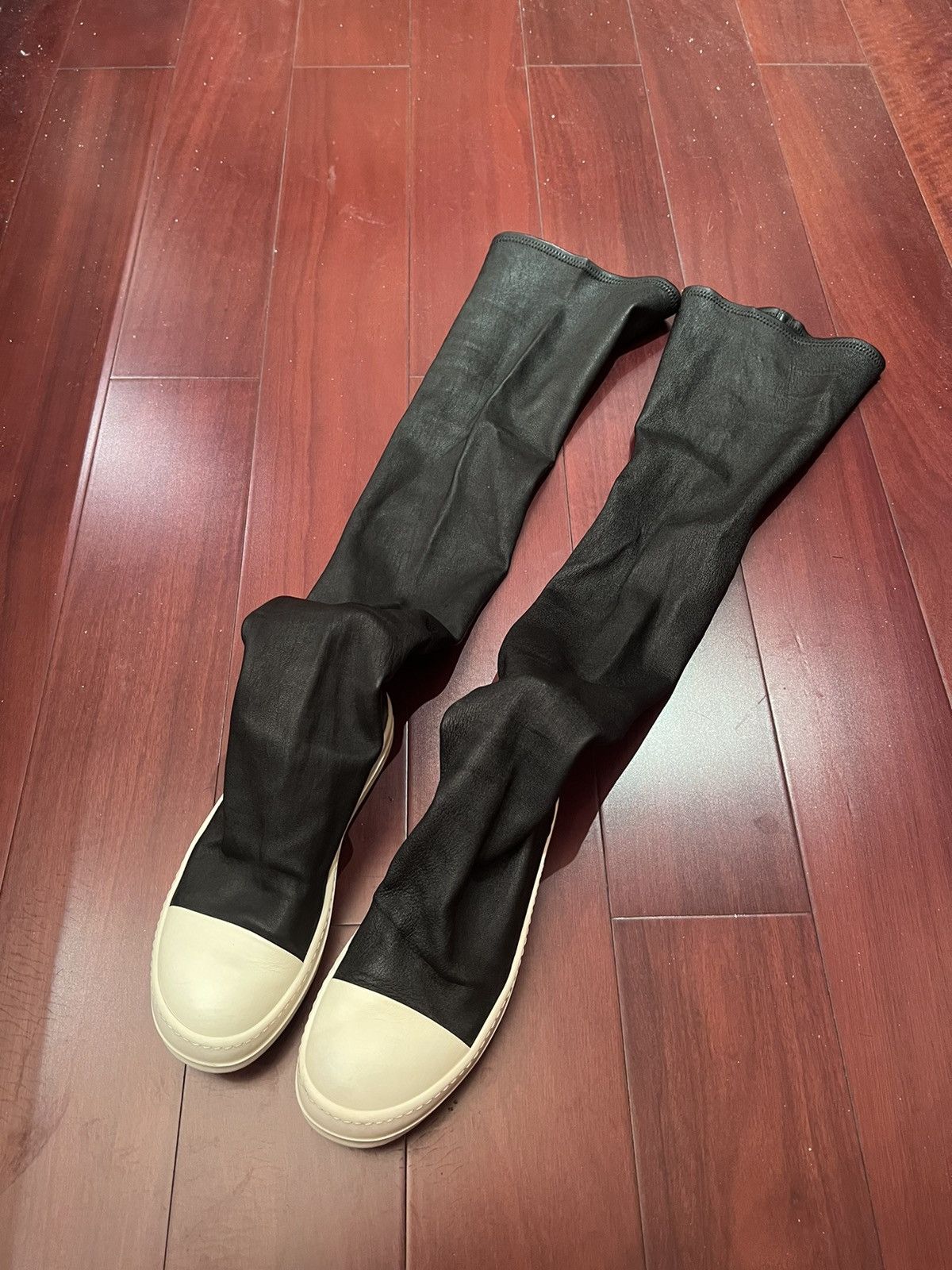 Rick Owens Rick owens mainline stretch boots in black/milk size36.5 Size US 5 / EU 37 - 1 Thumbnail