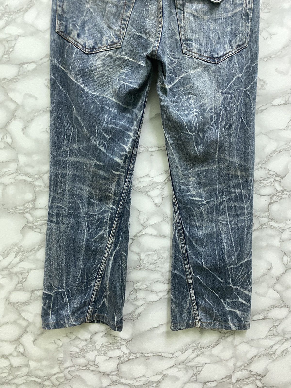 Japanese Brand Japanese Distressed Flared Acid Style Cropped Denim Pants Size US 29 - 13 Thumbnail