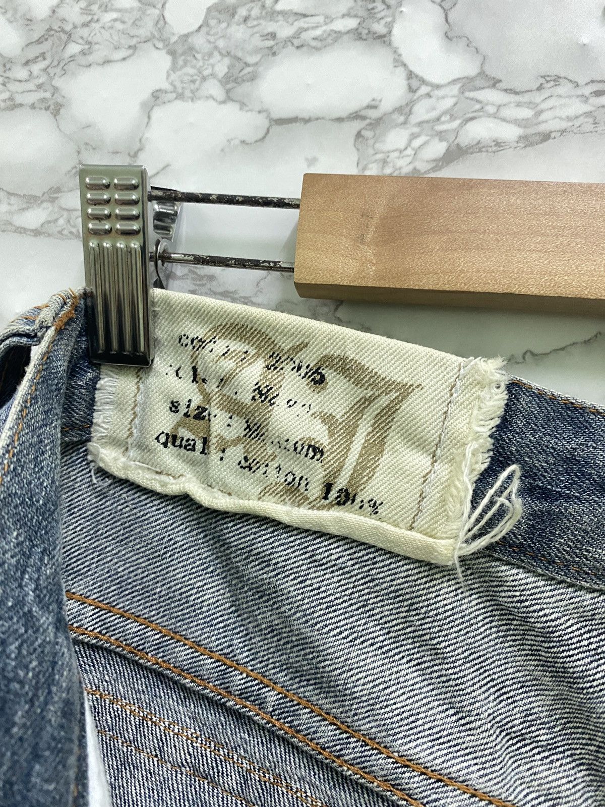 Japanese Brand Japanese Distressed Flared Acid Style Cropped Denim Pants Size US 29 - 15 Thumbnail