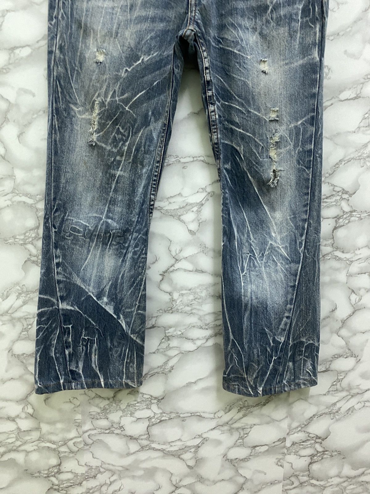 Japanese Brand Japanese Distressed Flared Acid Style Cropped Denim Pants Size US 29 - 8 Thumbnail