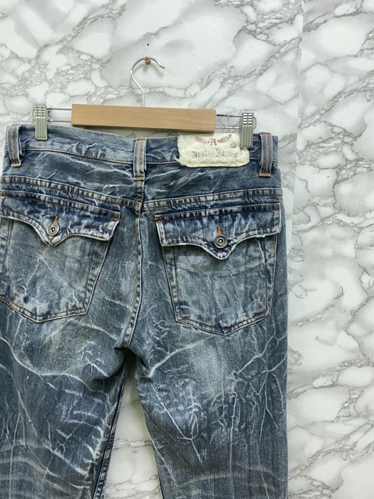 Japanese Brand Japanese Distressed Flared Acid Style Cropped Denim Pants Size US 29 - 12 Thumbnail