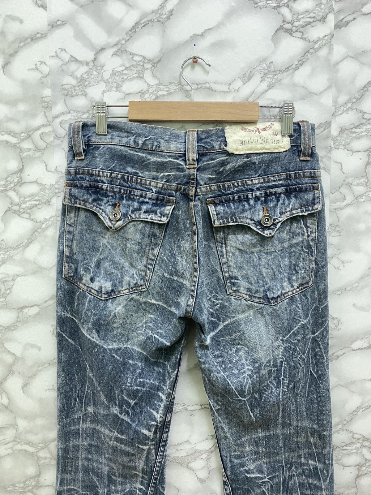 Japanese Brand Japanese Distressed Flared Acid Style Cropped Denim Pants Size US 29 - 10 Thumbnail