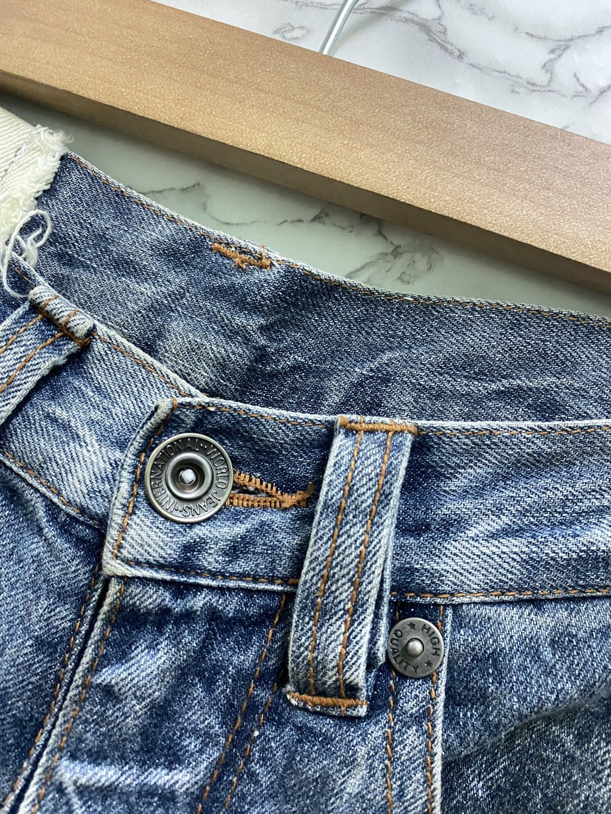 Japanese Brand Japanese Distressed Flared Acid Style Cropped Denim Pants Size US 29 - 9 Thumbnail