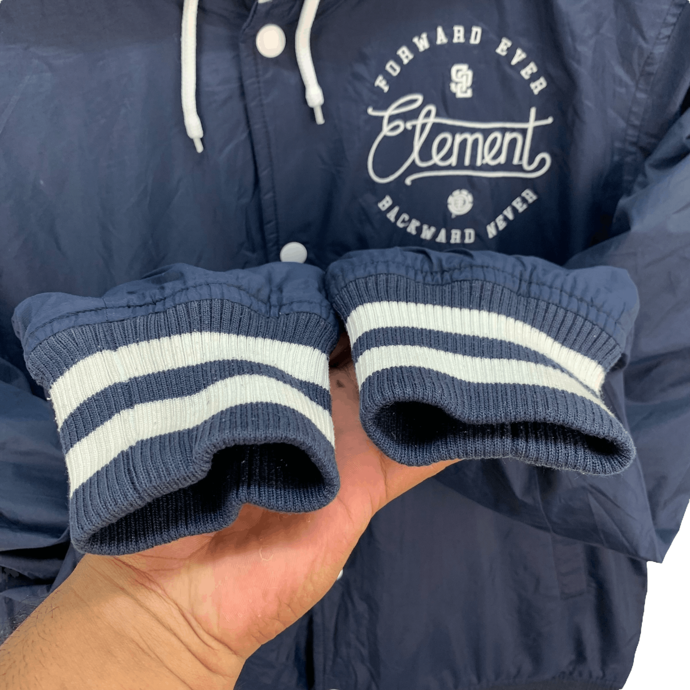 Element Element Embroidery Big Logo Hooded Varsity Jacket #3991-138 Size US M / EU 48-50 / 2 - 7 Thumbnail
